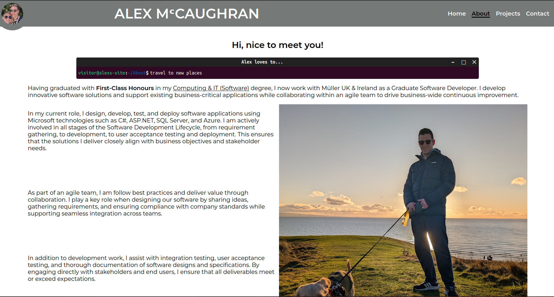 Previous portfolio site about page